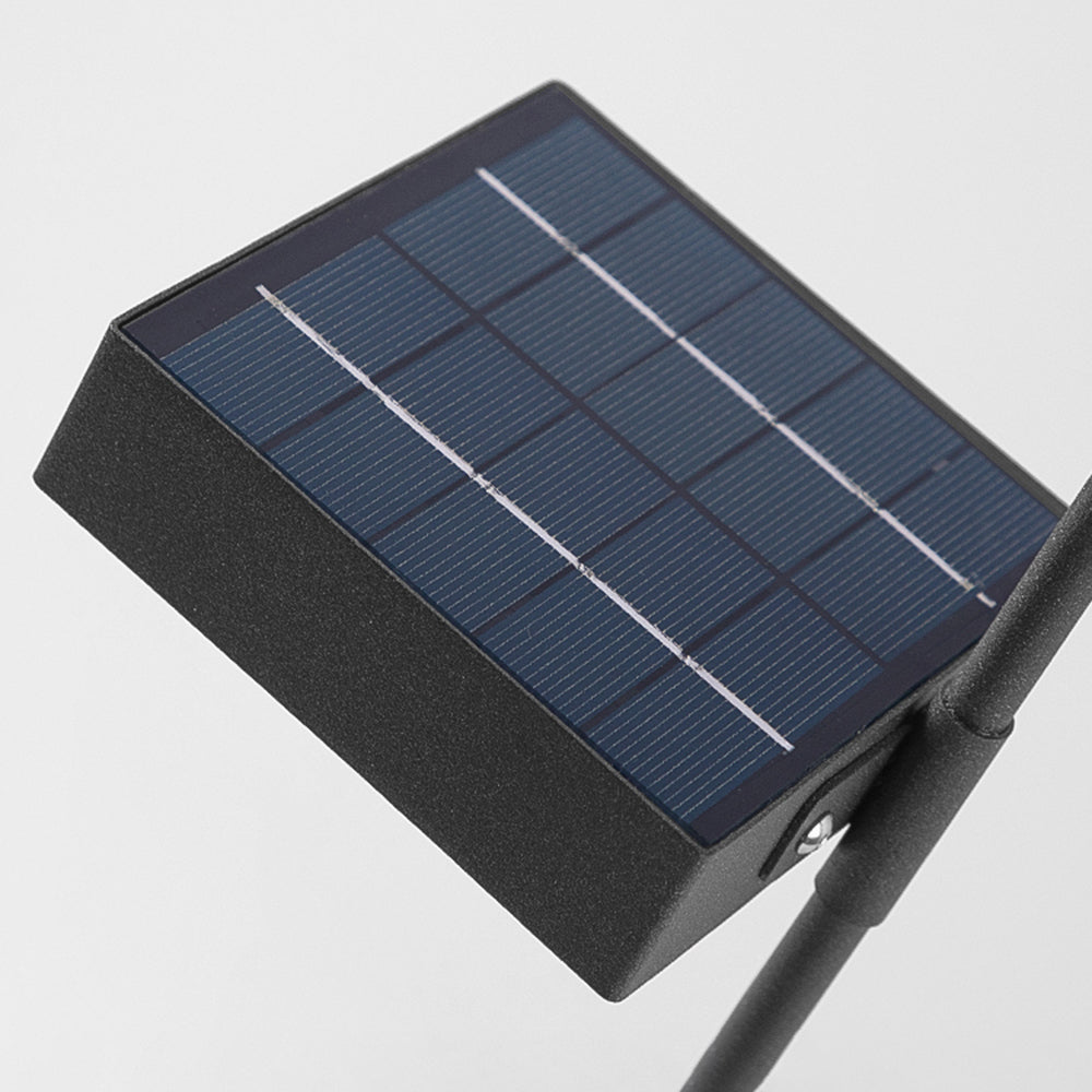 Garotat Modern Metal Reed Solar Outdoor Black Post Light