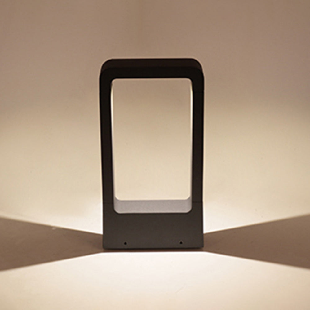 Dotagik Modern Metal Hollow Rectangle Outdoor Path Light, Black