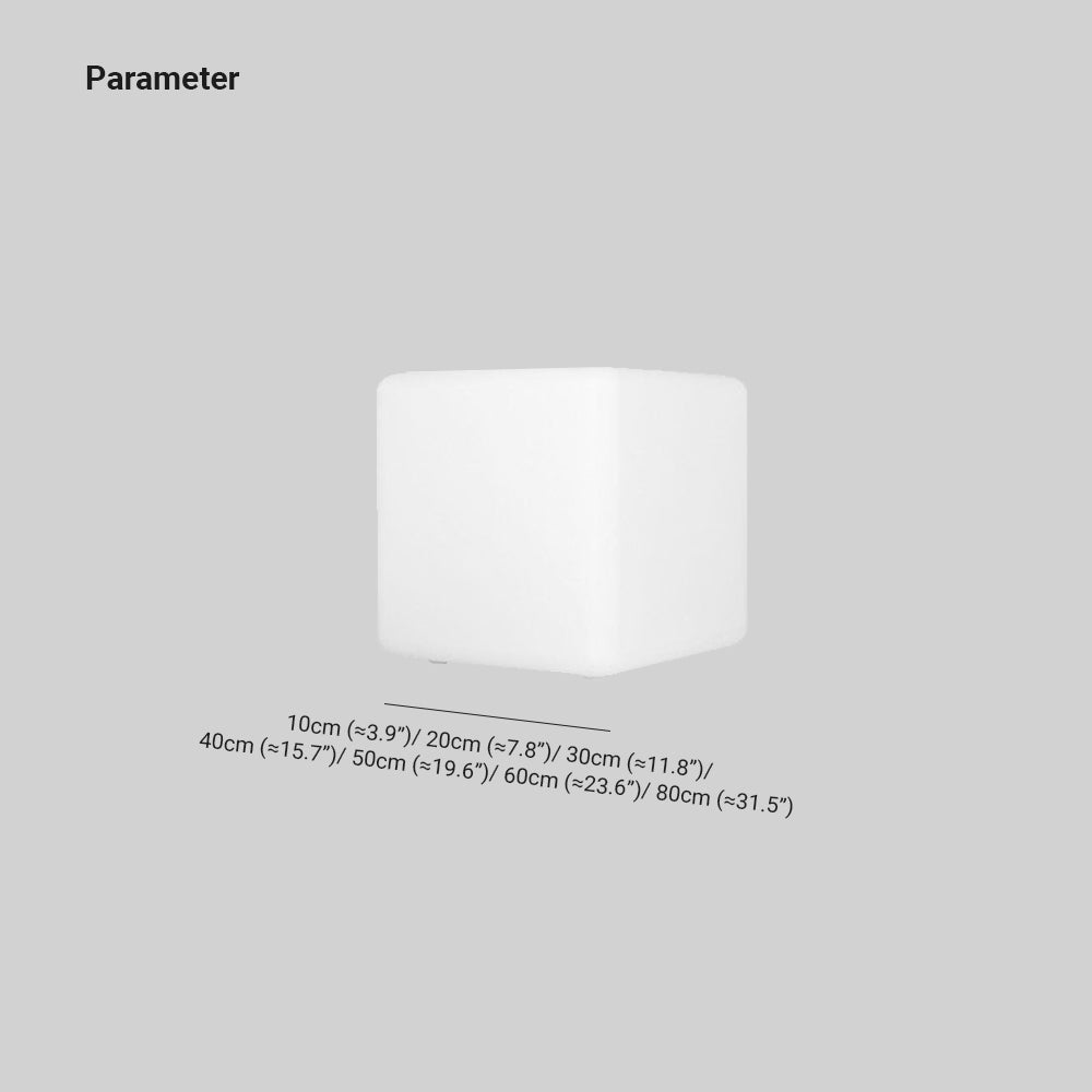Sadapol Minimalist Square Outdoor Ground Lamp, White