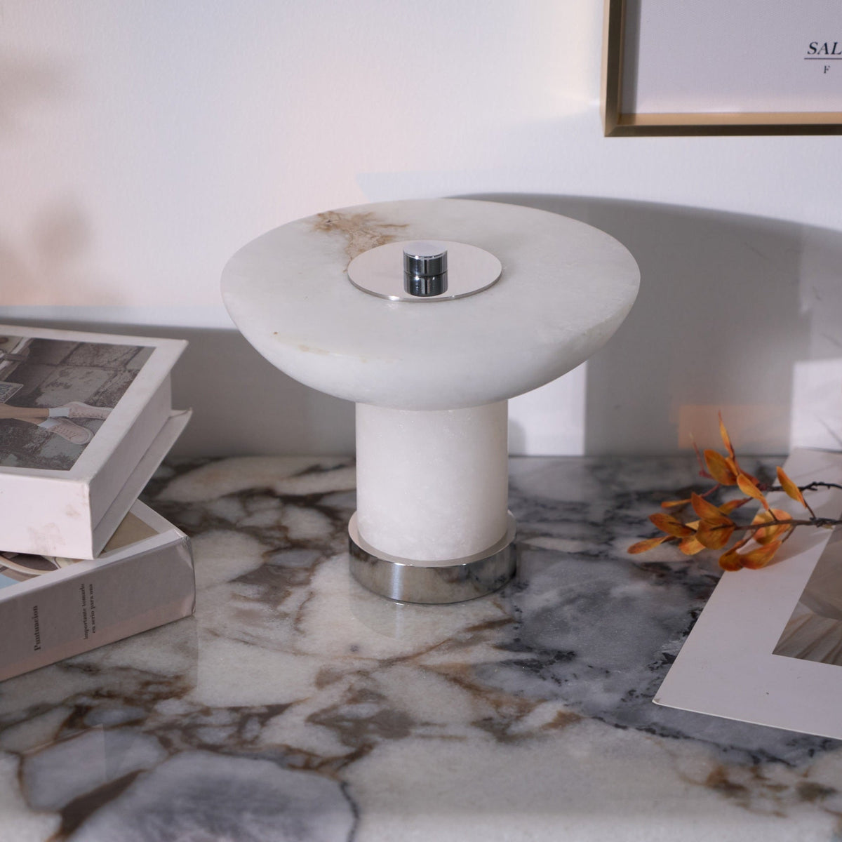 Eurnoran Mushroom Shaped Alabaster Table Lamp