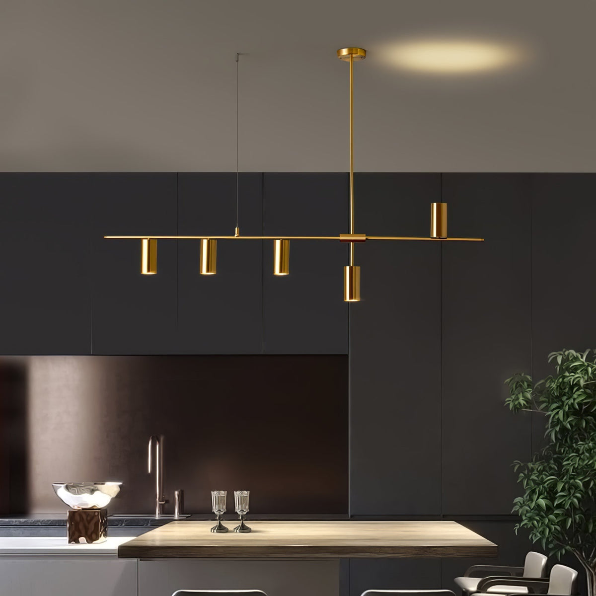 Oriarella Chandelier Brass Linear Cassandra Elegant