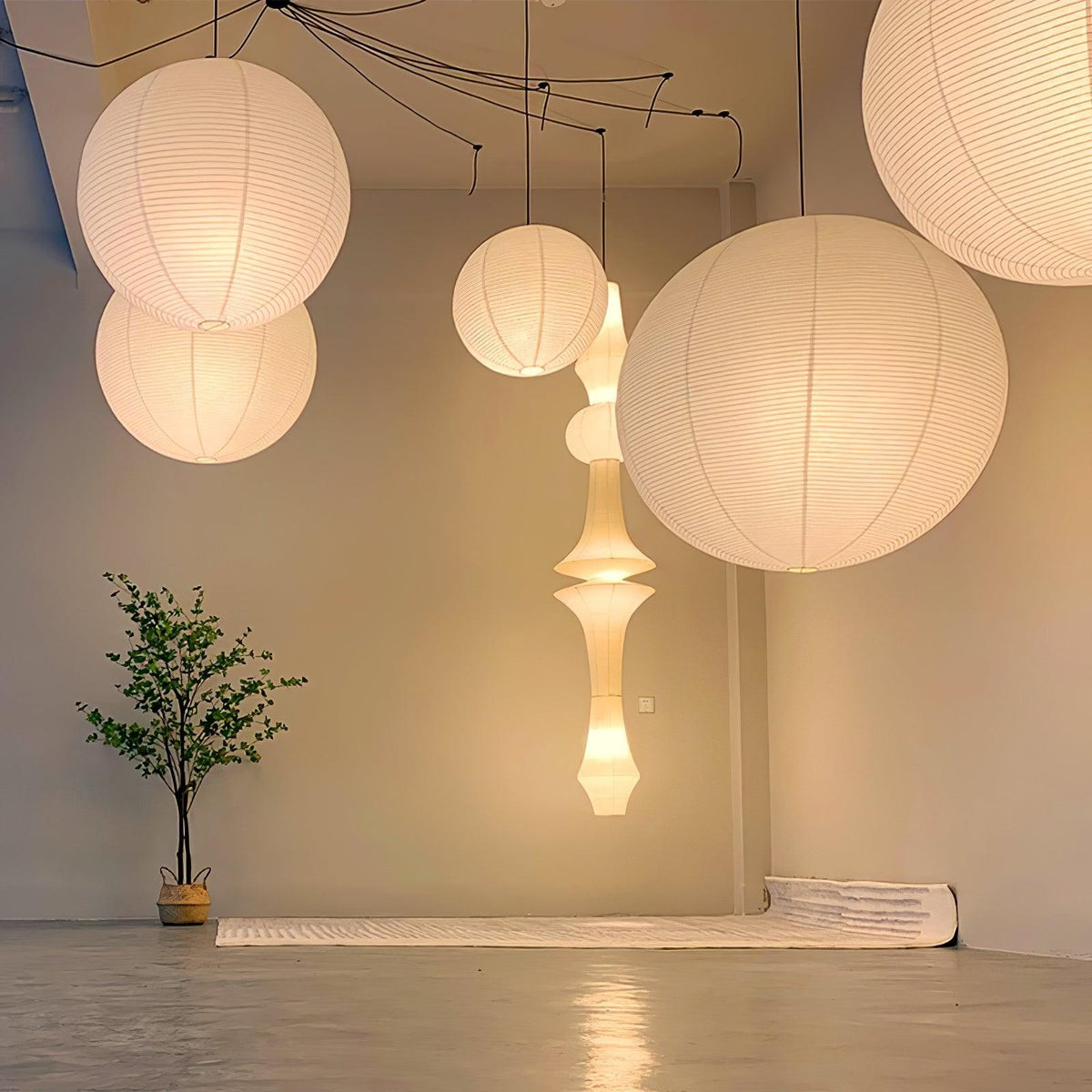 Rotolem Pendant Swag Light Mulberry Silk