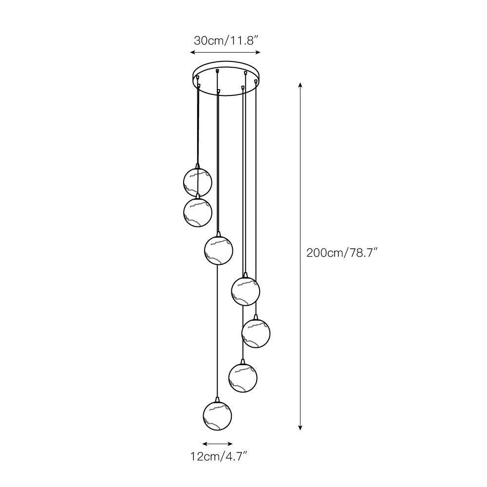 Belen Balls Modern Cluster Alabaster Chandelier