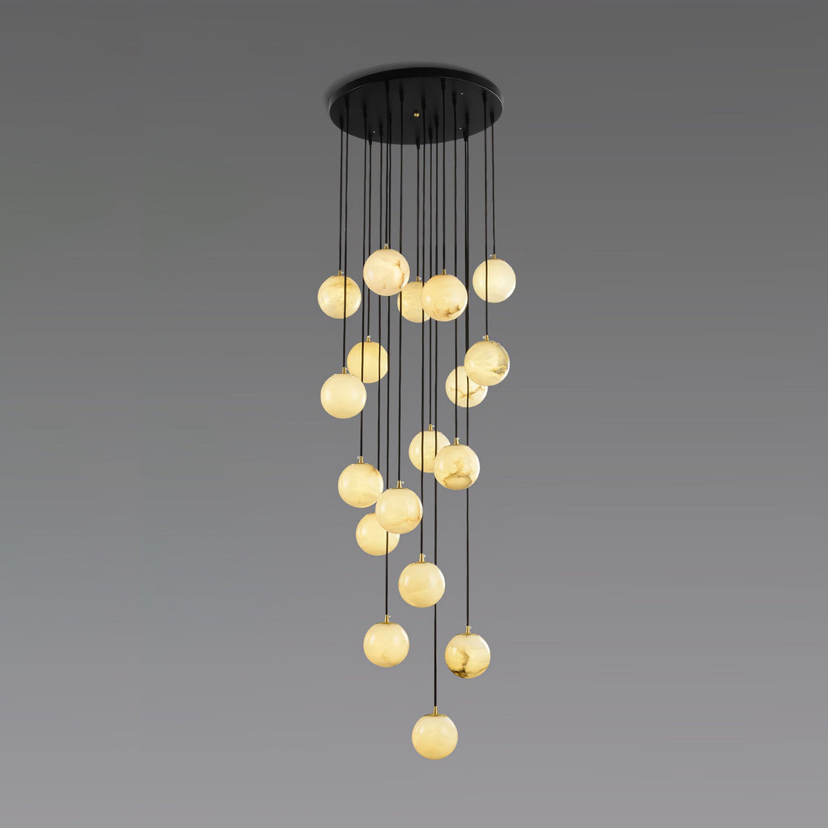 Belen Balls Modern Cluster Alabaster Chandelier