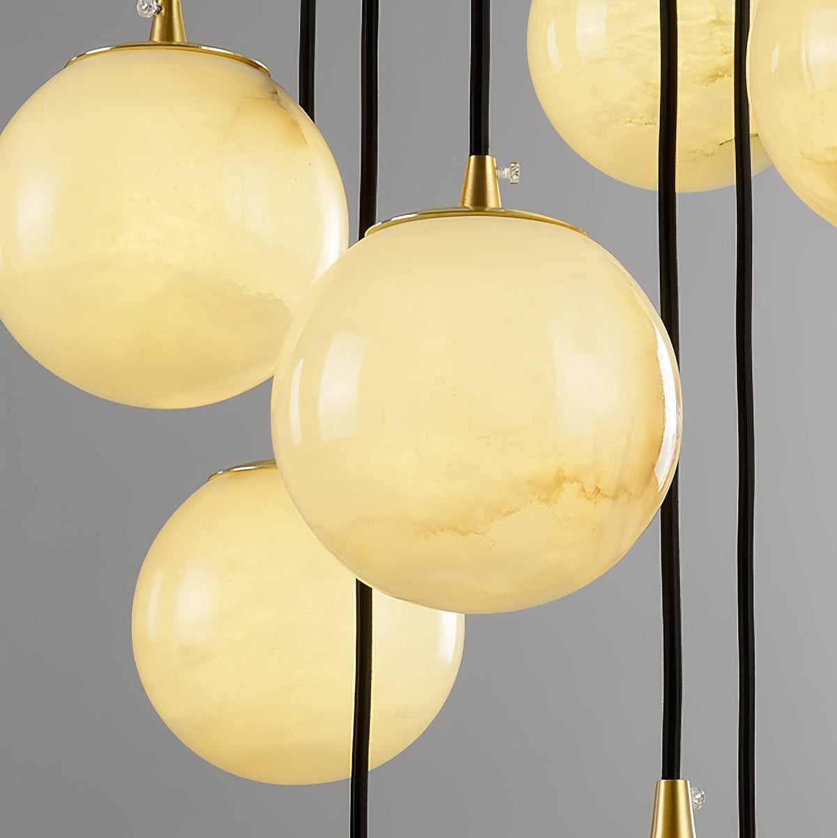 Belen Balls Modern Cluster Alabaster Chandelier