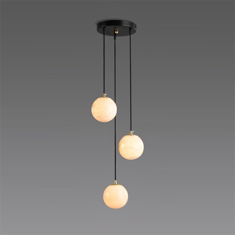 Belen Balls Modern Cluster Alabaster Chandelier