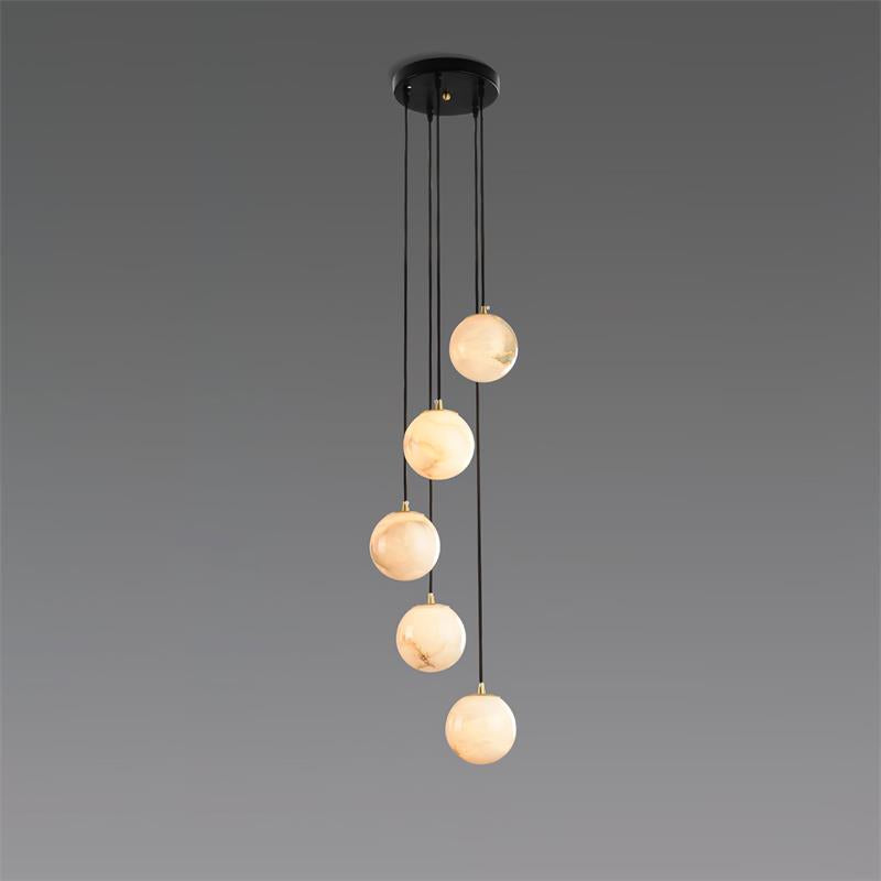 Belen Balls Modern Cluster Alabaster Chandelier
