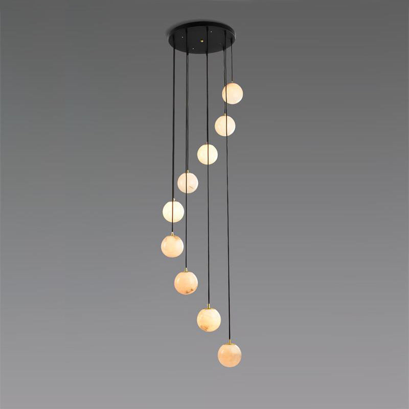 Belen Balls Modern Cluster Alabaster Chandelier