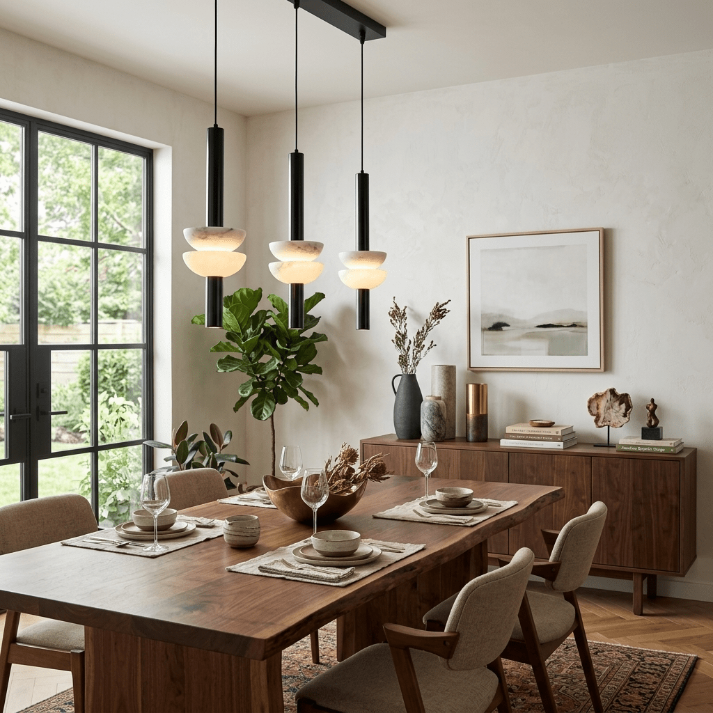 Alarion Alabaster Column Pendant Lamp