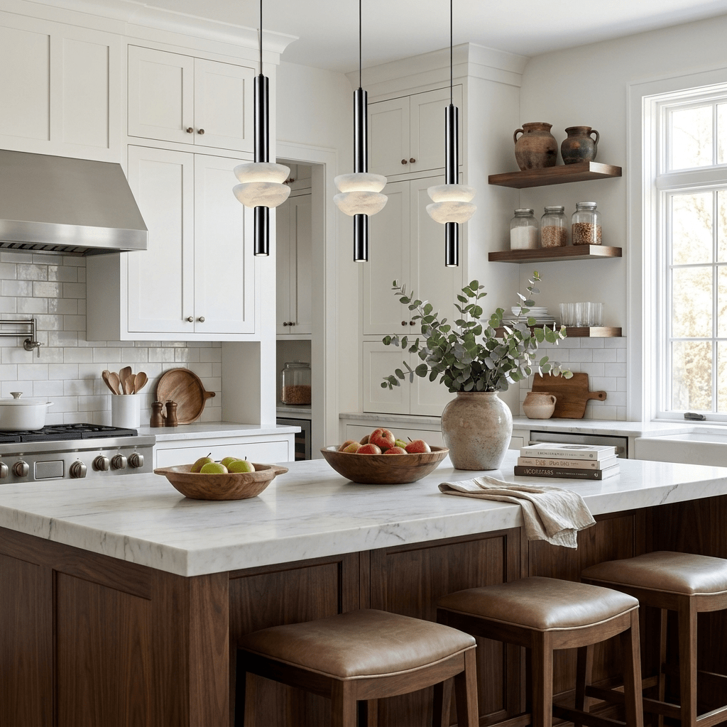 Alarion Alabaster Column Pendant Lamp
