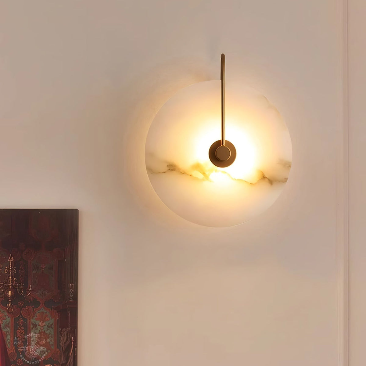 Kristy Alabaster LED Wall Lamp Round Iconic Circular-Relic Pieces