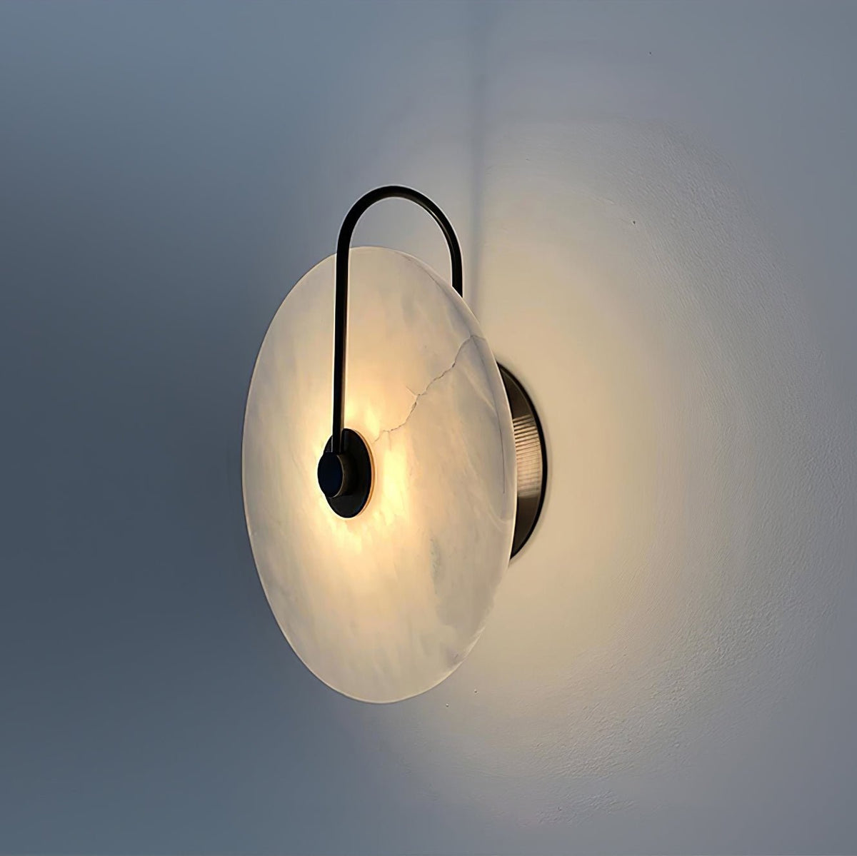 Kristy Alabaster LED Wall Lamp Round Iconic Circular-Relic Pieces