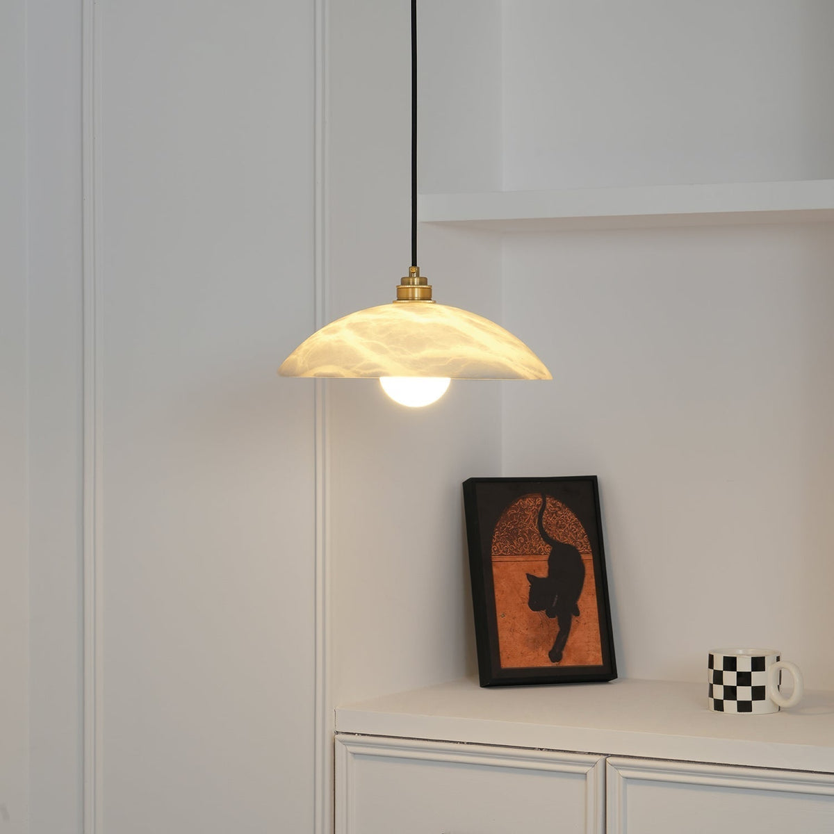 Civorus Dome Pendant Light Alabaster &Brass