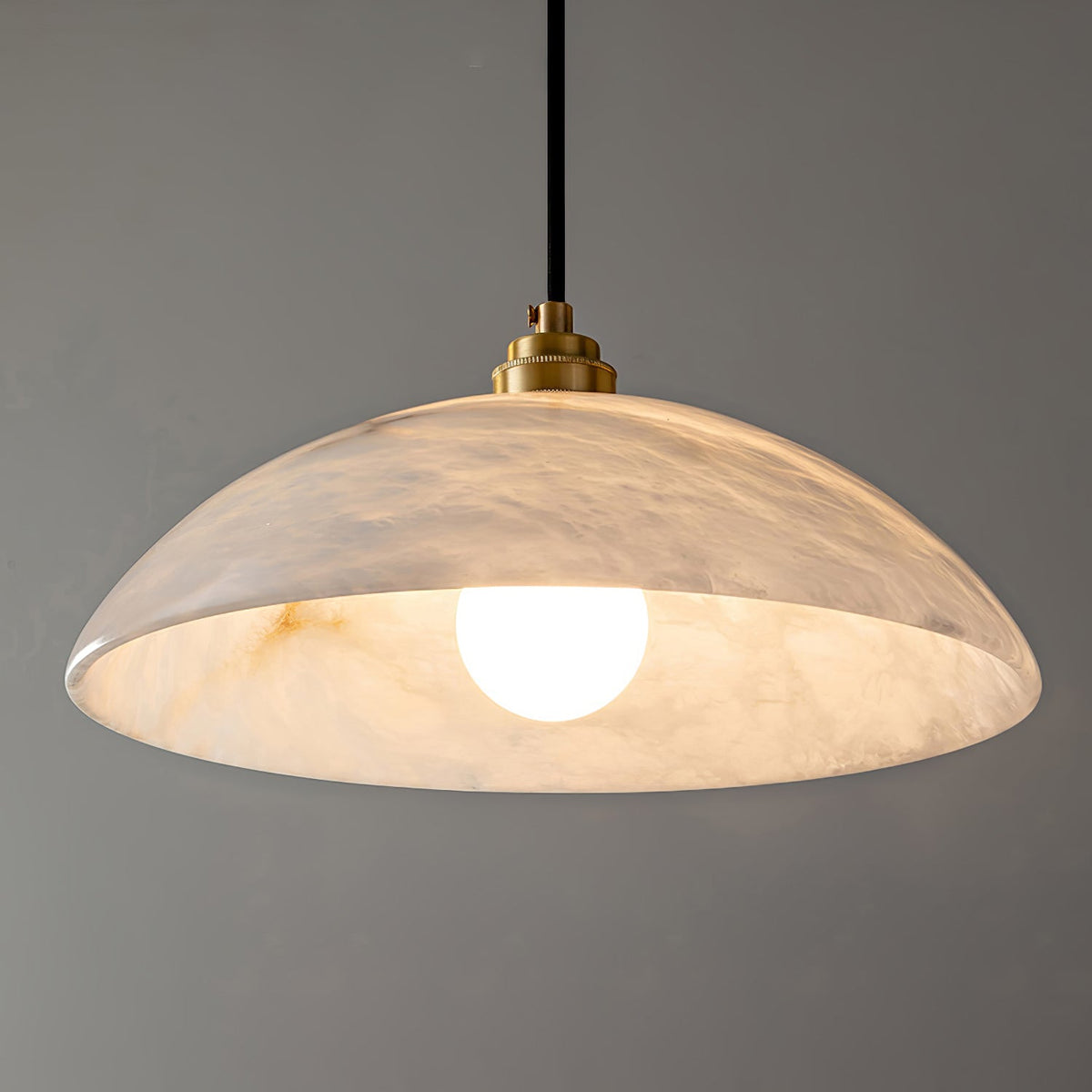 Civorus Dome Pendant Light Alabaster &Brass