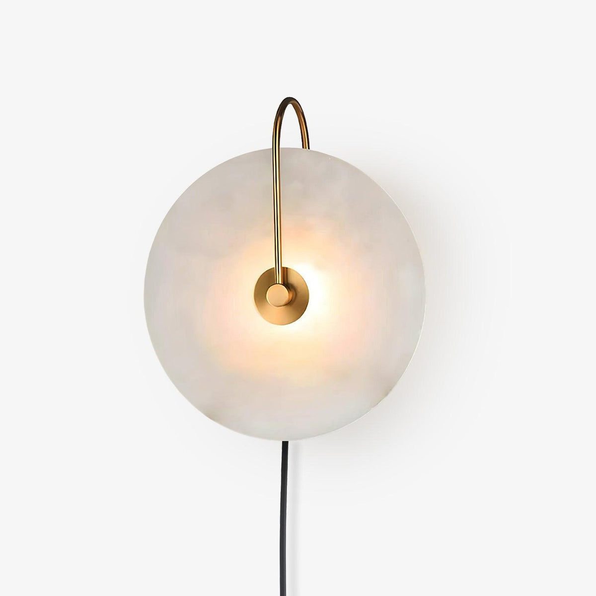 Albeaine Alabaster Globe Plug Wall Lamp