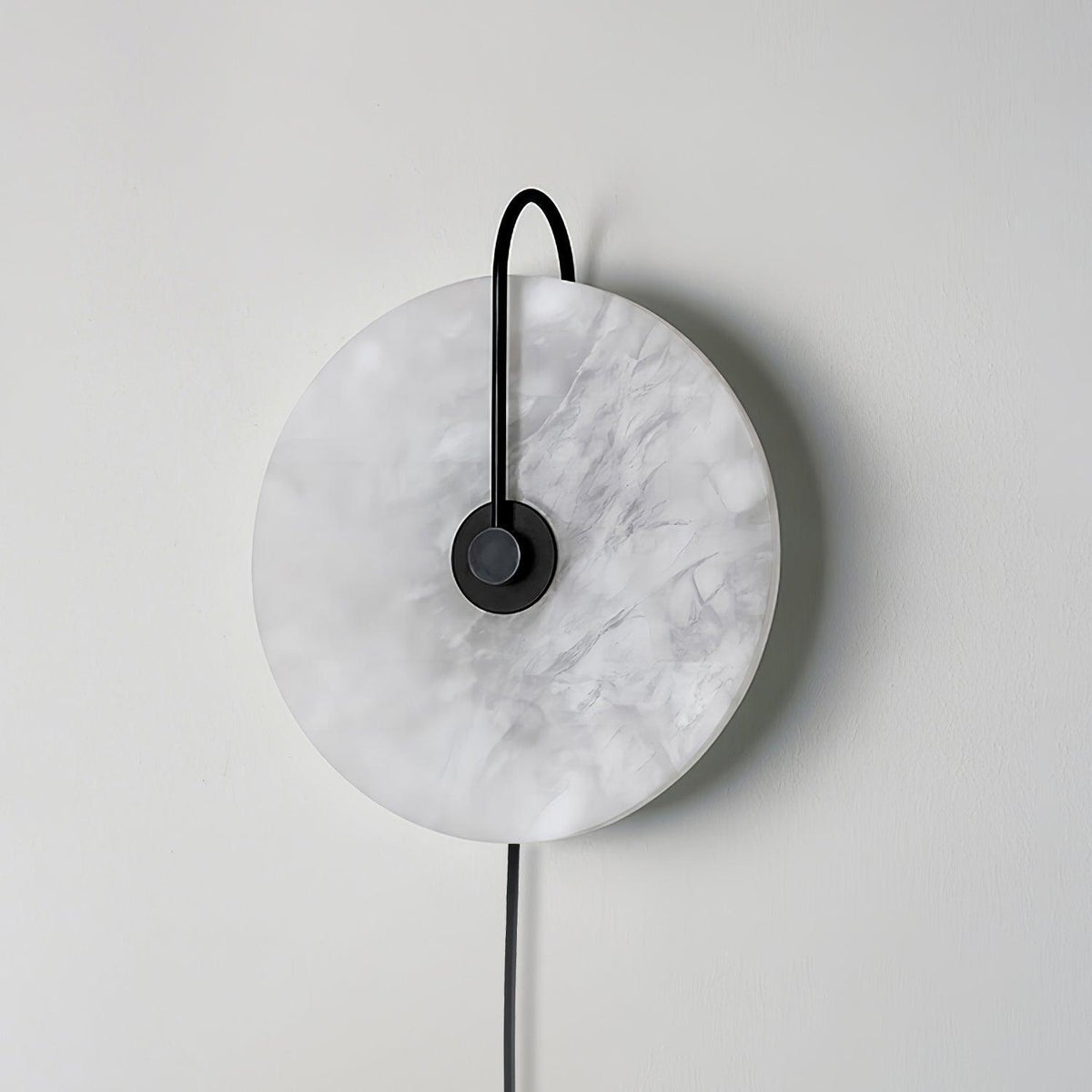 Albeaine Alabaster Globe Plug Wall Lamp