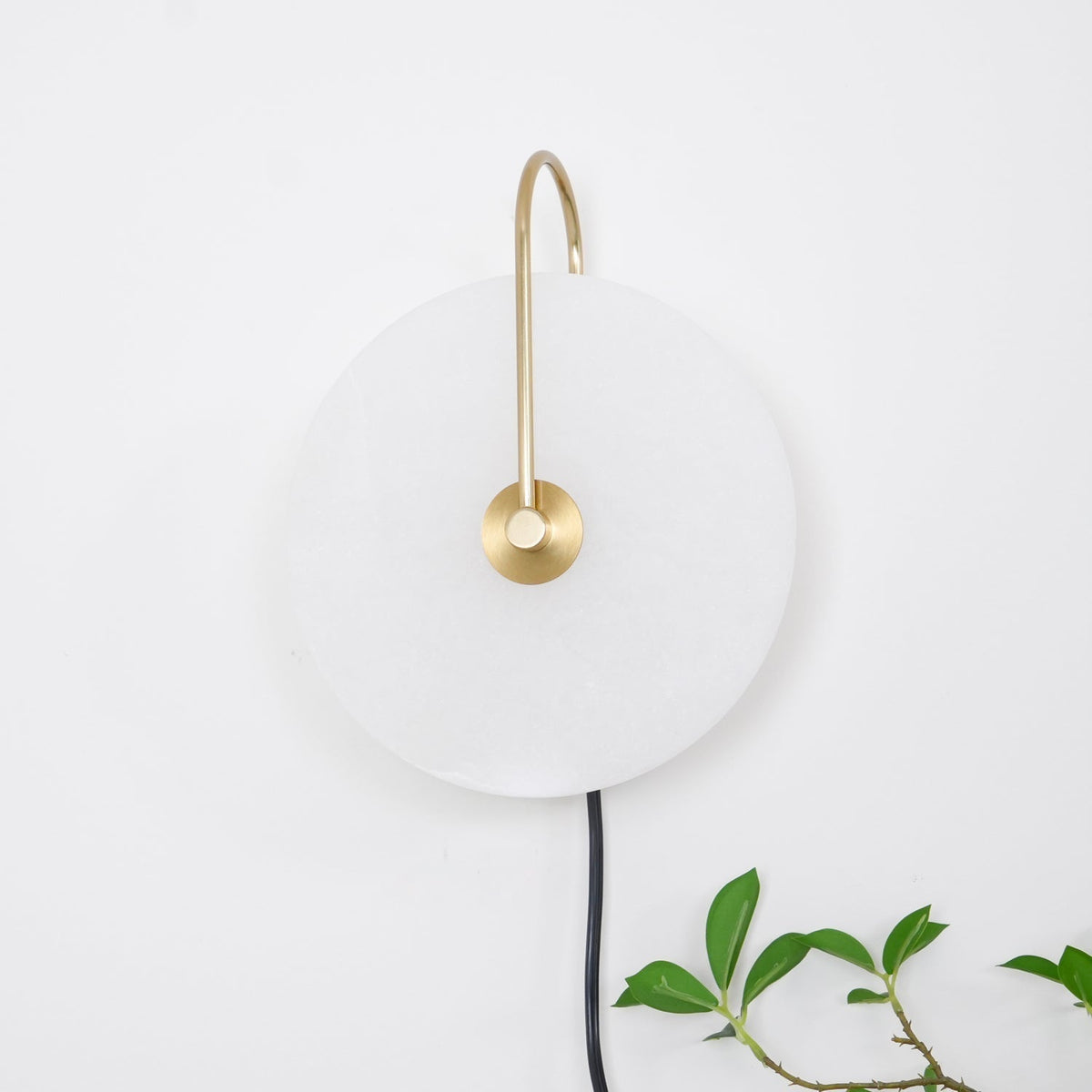 Albeaine Alabaster Globe Plug Wall Lamp