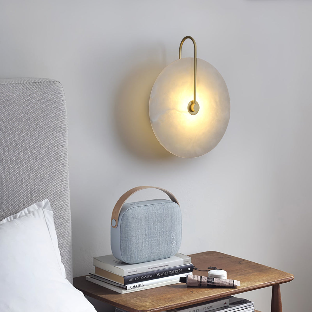Kristy Alabaster LED Wall Lamp Round Iconic Circular-Relic Pieces