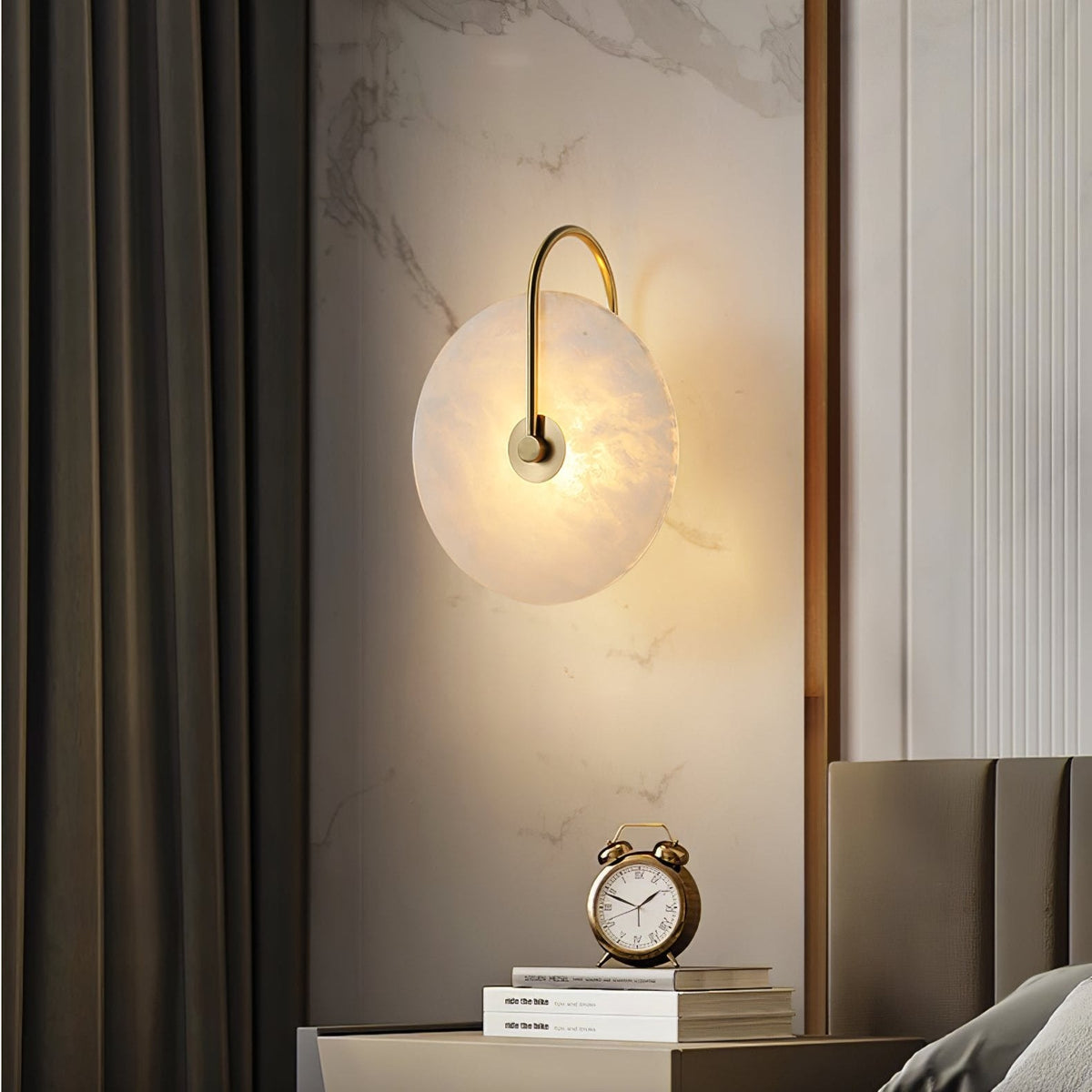 Kristy Alabaster LED Wall Lamp Round Iconic Circular-Relic Pieces
