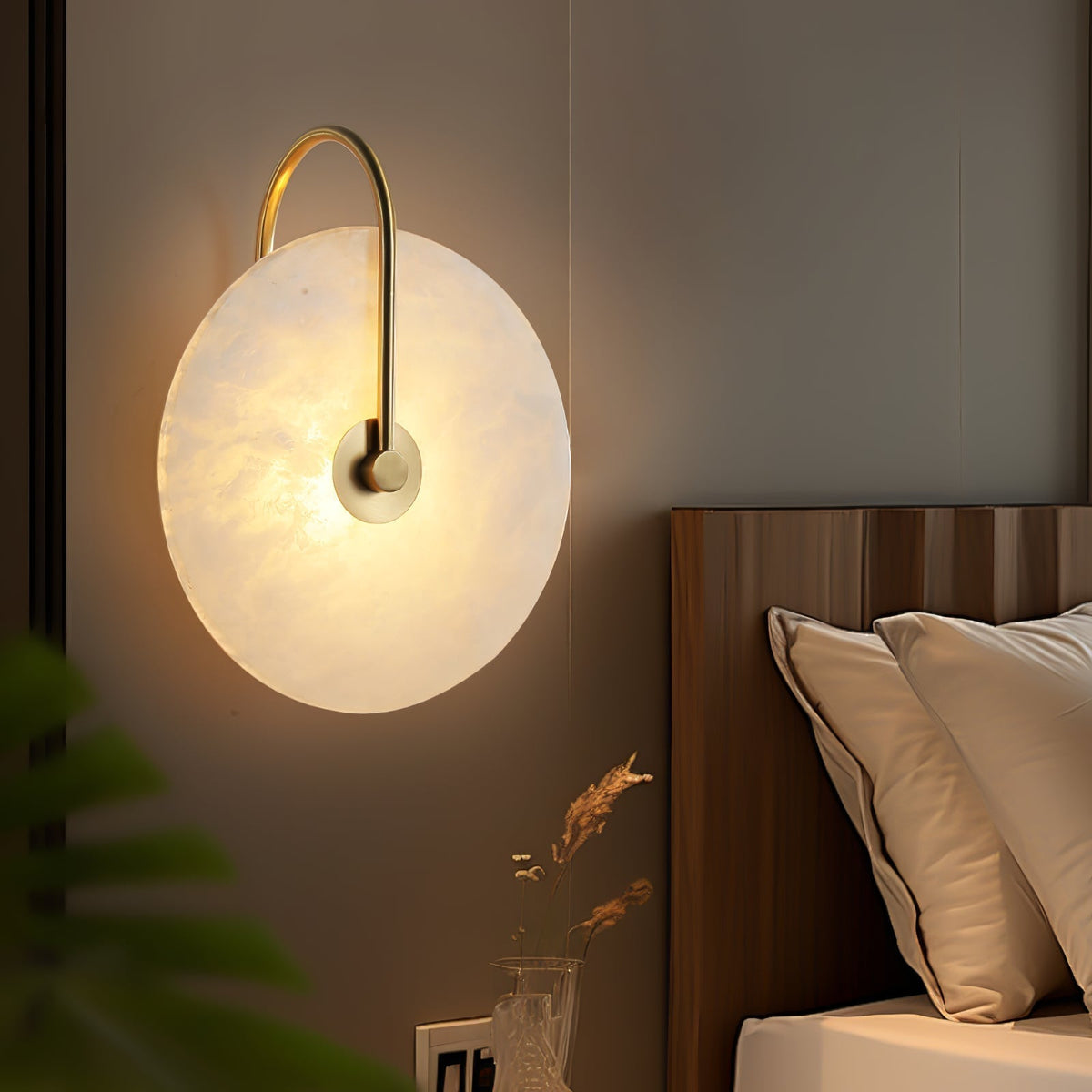 Kristy Alabaster LED Wall Lamp Round Iconic Circular-Relic Pieces