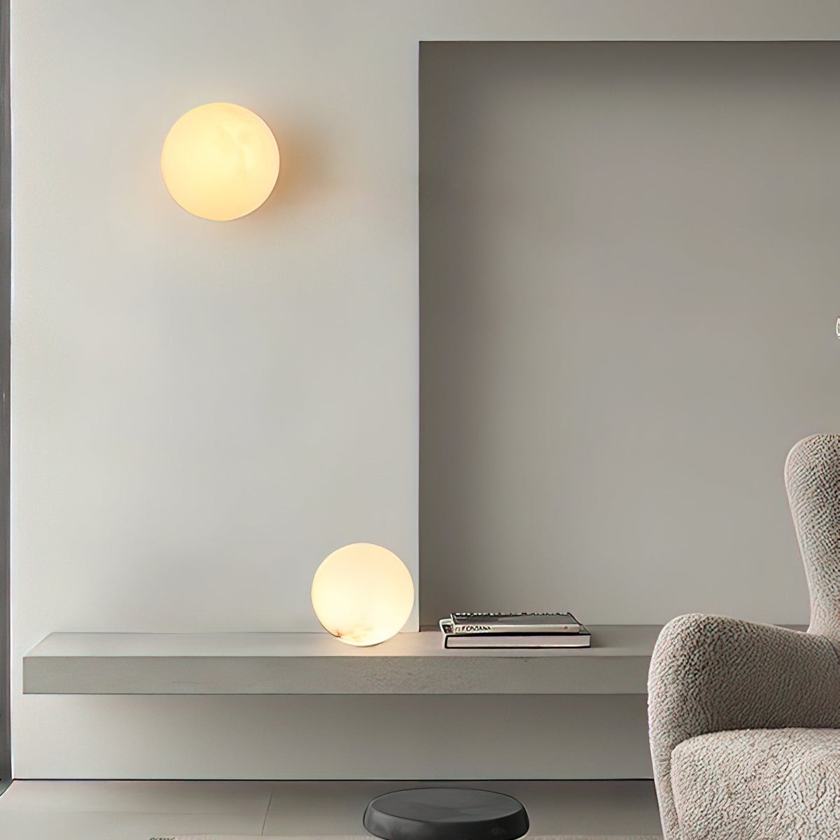 Navo Alabaster Mini Orb Wall Lamp