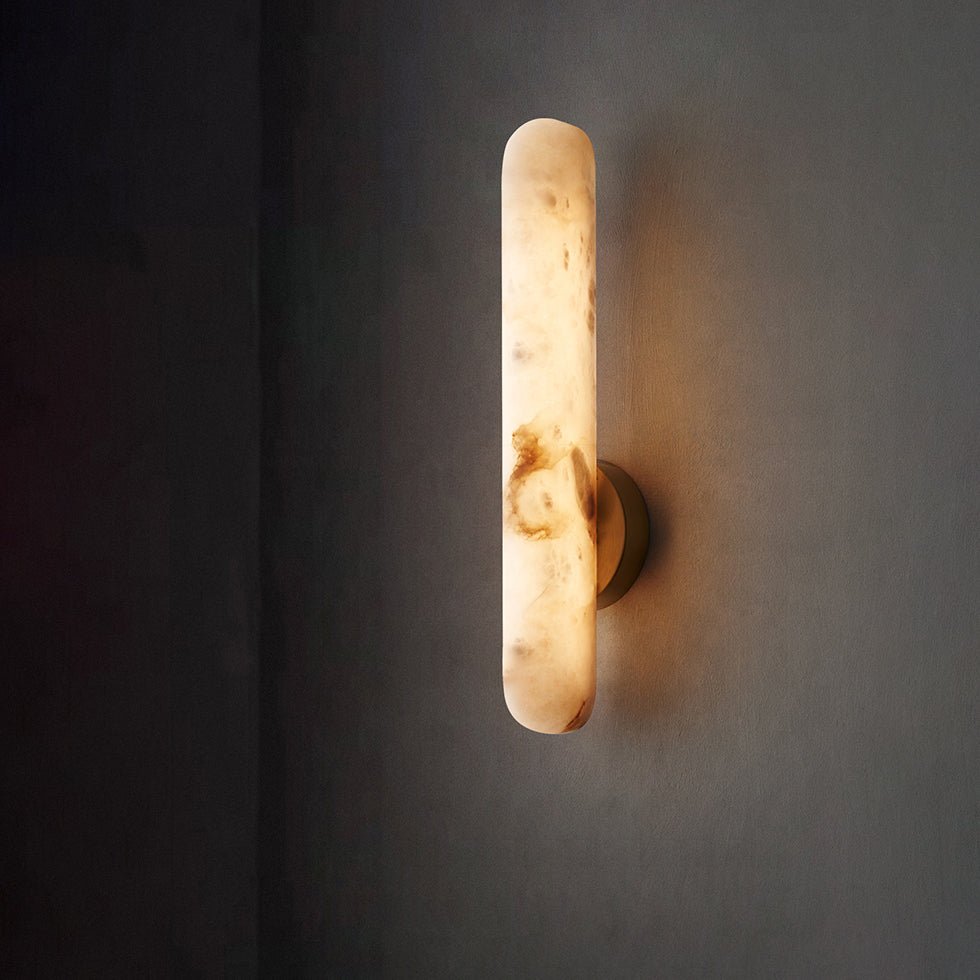 Nivoina Amber Alabaster Rod Sconce