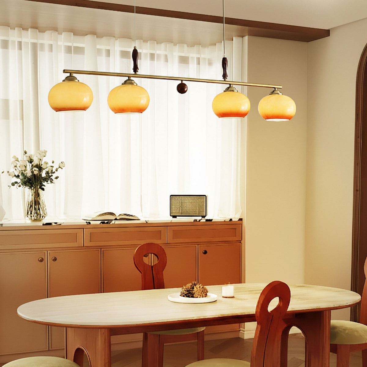 Amber Trio Linear Pendant Light