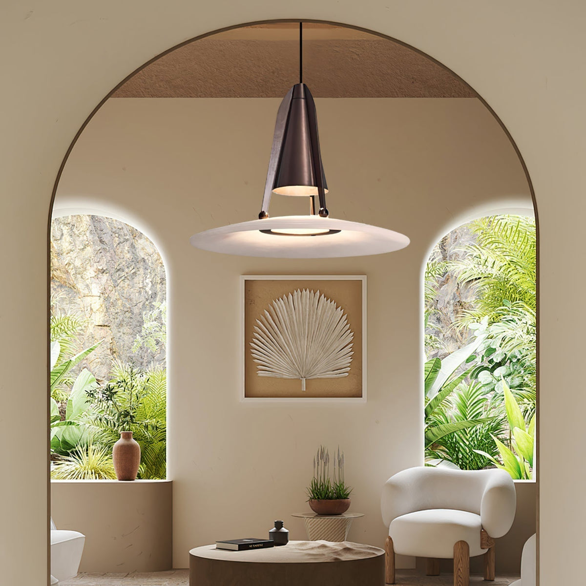 Halen Pendant Light Alabaster Fusion
