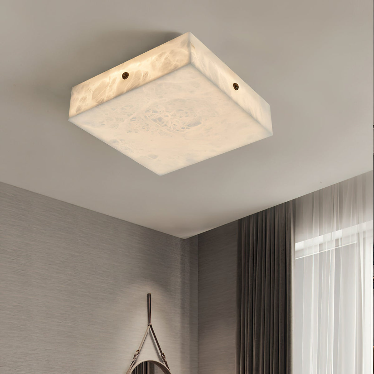 Rauduvys Modern Minimalist Alabaster Ceiling Light