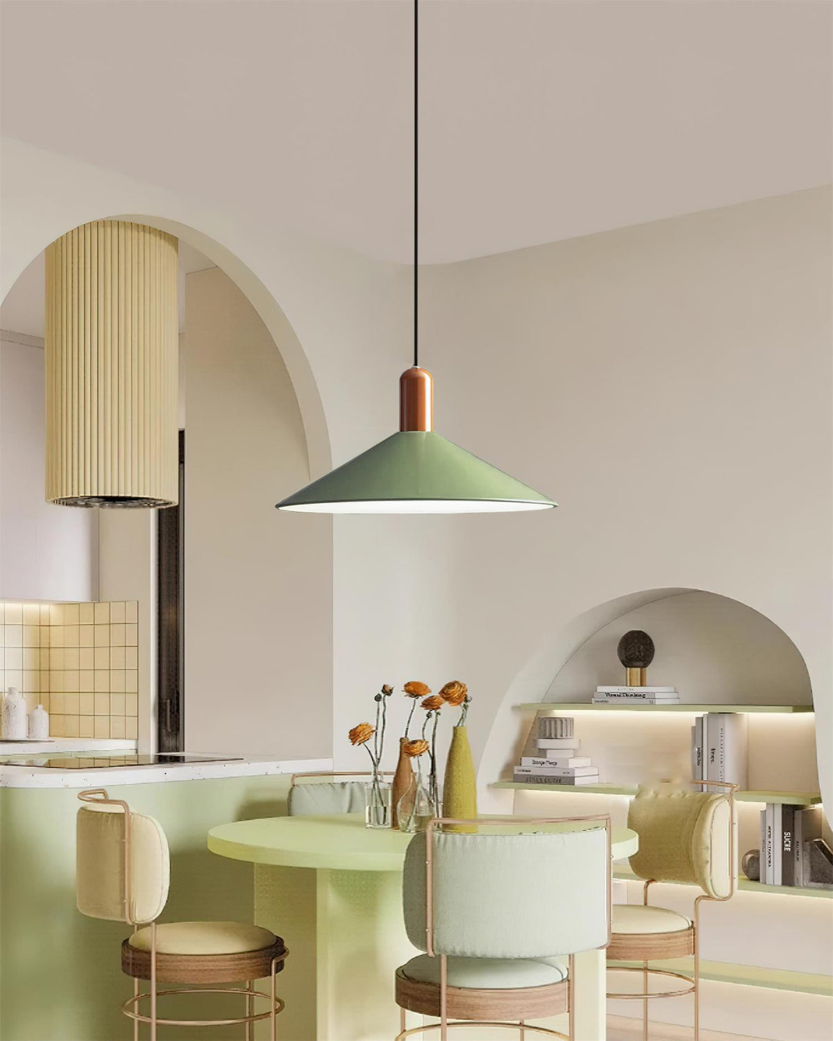 Pendant Light LED Minimalist Cone Hanging Lamp for Kitchen Dining