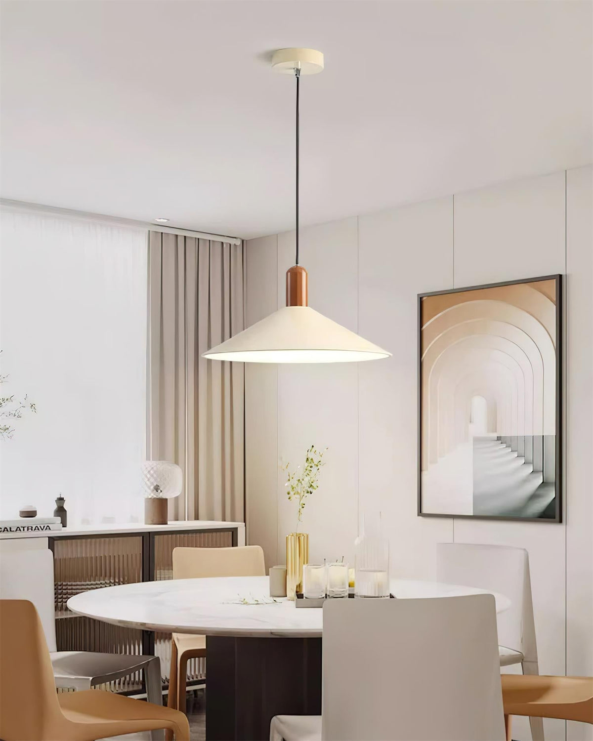 Pendant Light LED Minimalist Cone Hanging Lamp for Kitchen Dining