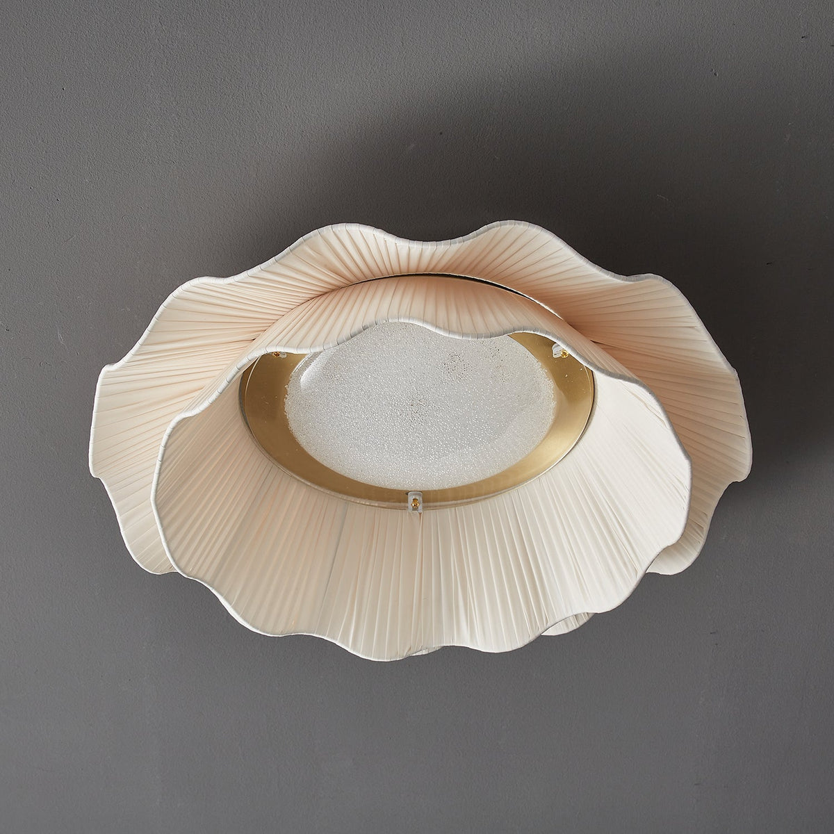 Habibel Fabric Wave Ceiling Light Brass