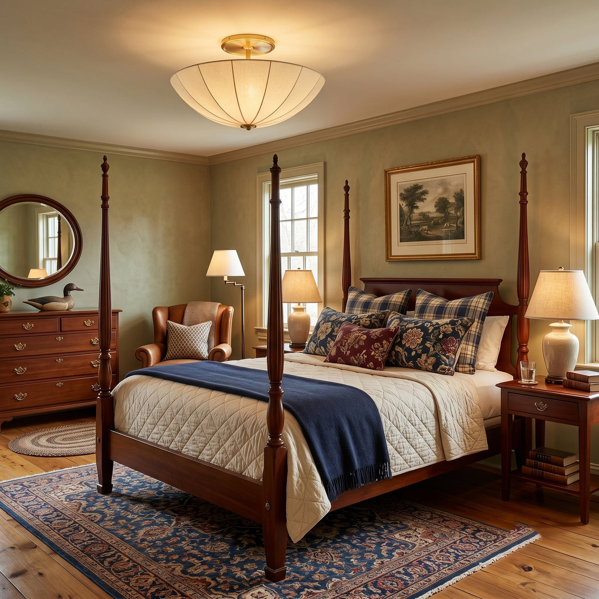 Renaia Pleated Semi-Flush Mount Ceiling Light