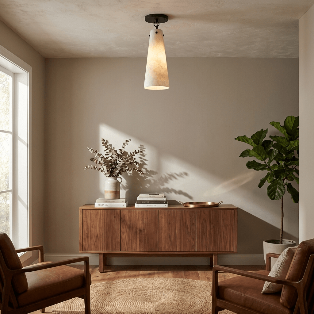 Marcellia Tapered Alabaster Ceiling Light