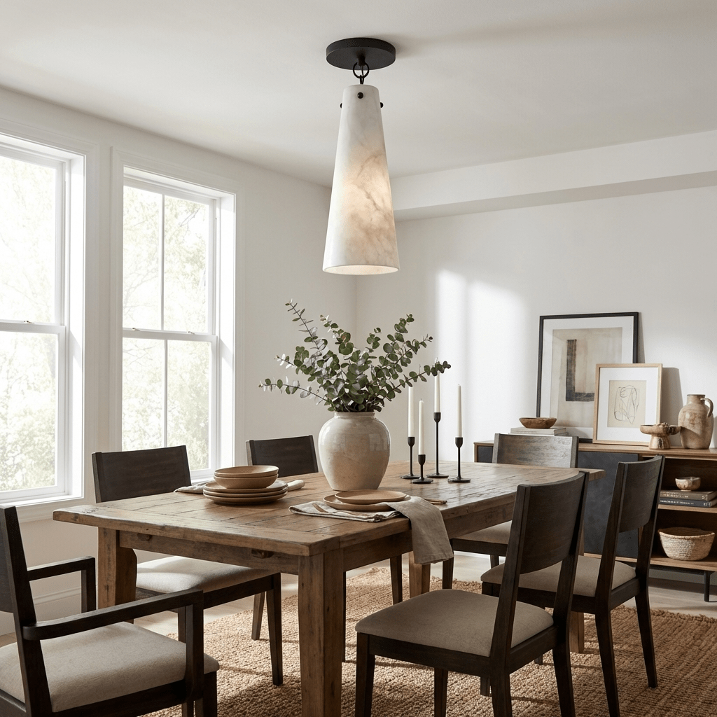 Marcellia Tapered Alabaster Ceiling Light