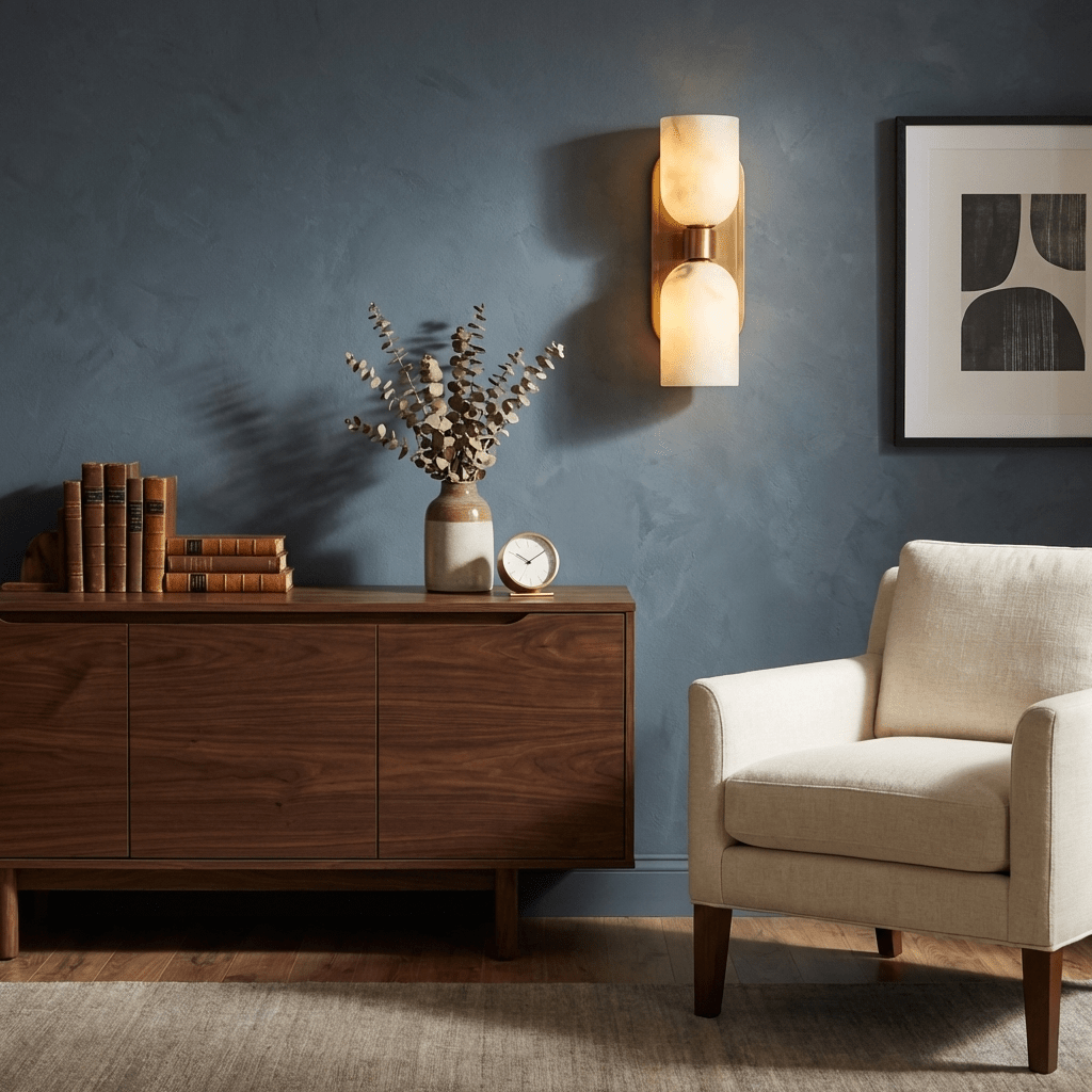 Vireaux Twin Alabaster Wall Light