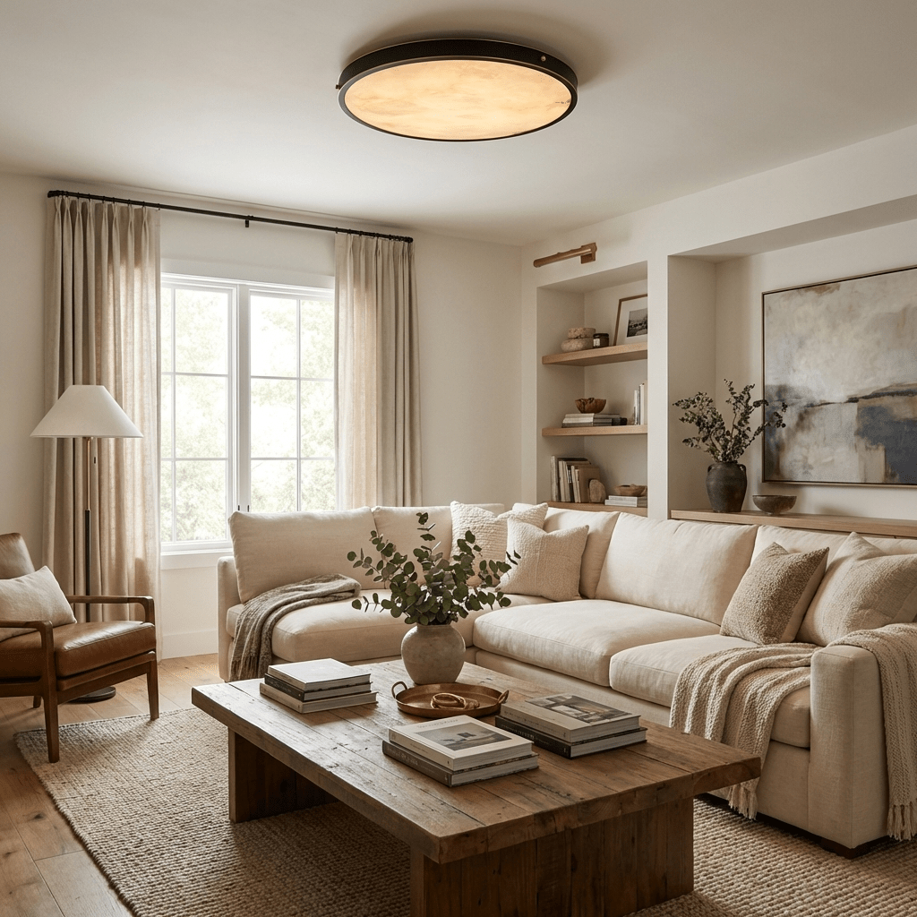 Nivuiella Alabaster Round Ceiling Lamp