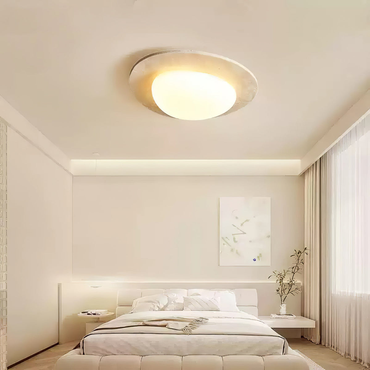 Orlaeisra Circular Travertine Ceiling Light