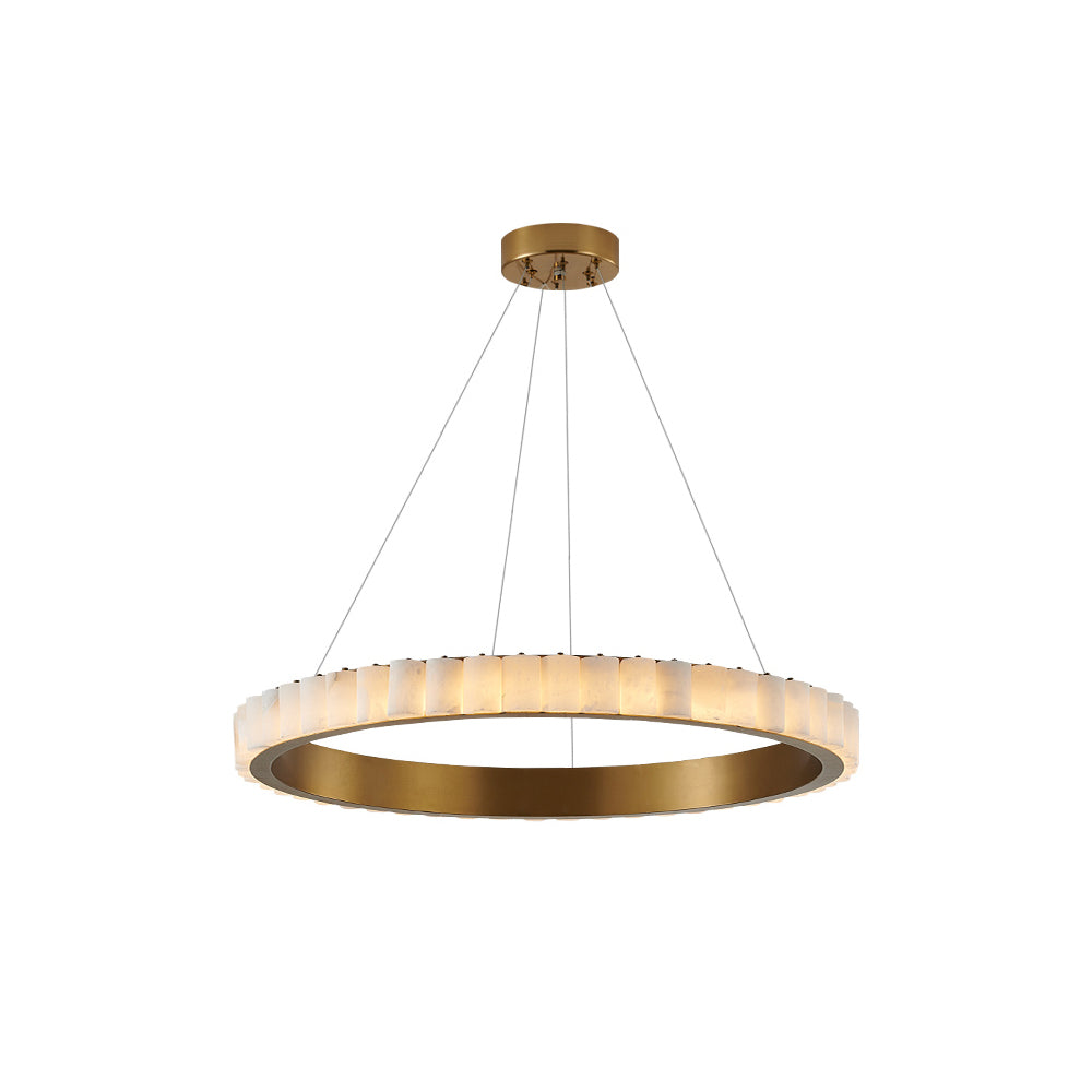 Lyra Postmodern Luxury Stainless Alabaster Chandelier