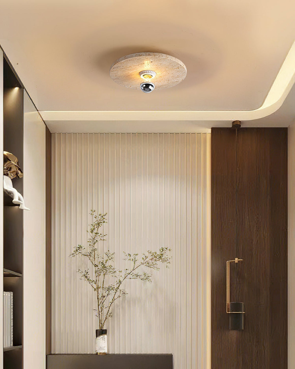 Norarora Travertine Flush Mount Ceiling Light