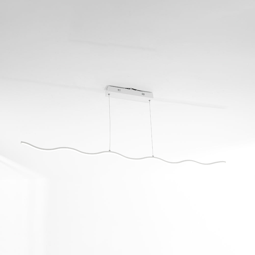 Tusudod Wave Linear Pendant Light, Black/White
