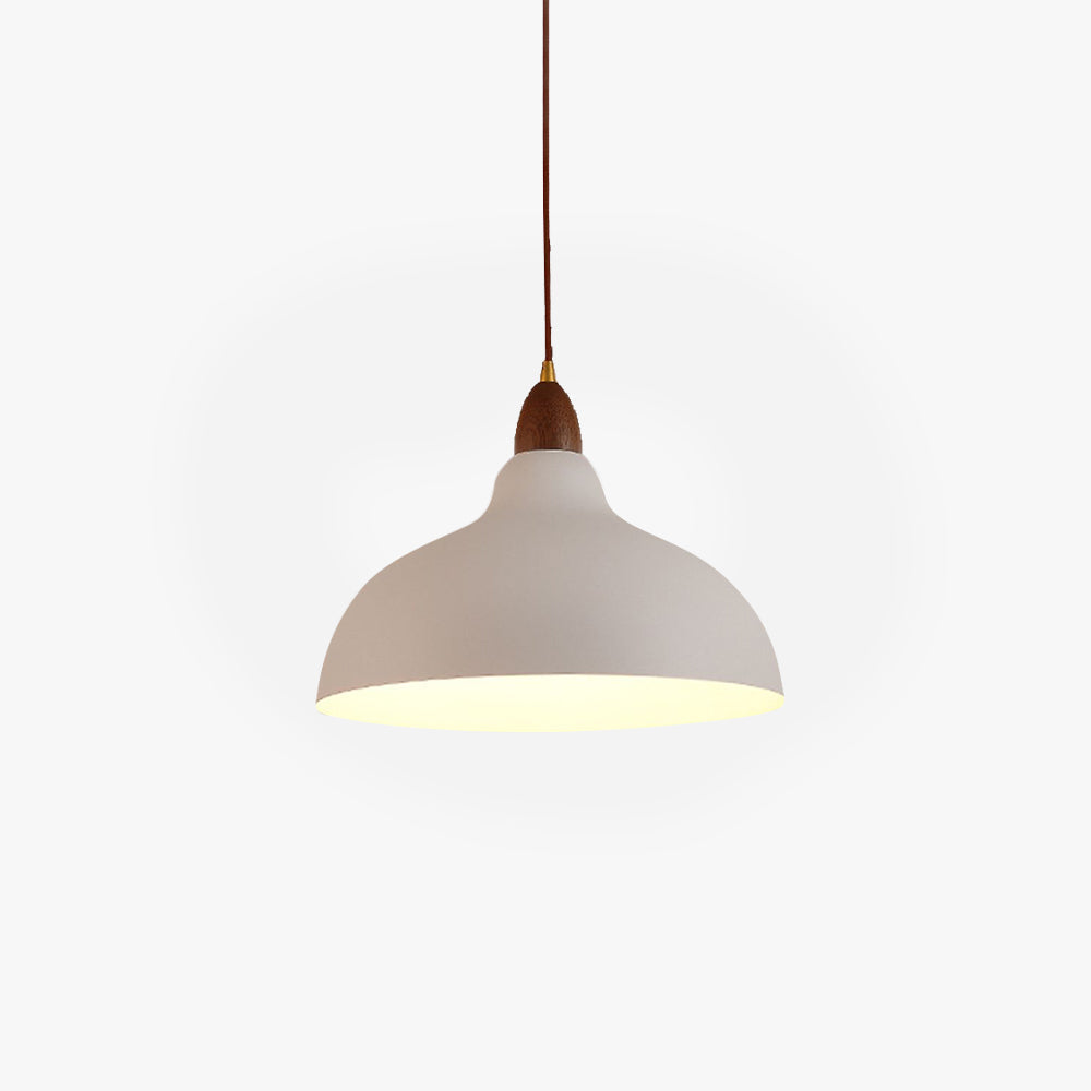 Wavudan Modern Bowl-shaped Metal Pendant Light, Black/White