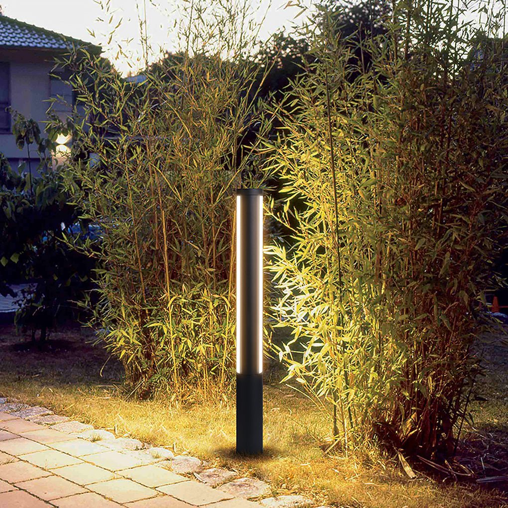Jolosum Column Double Light Strip Outdoor Path Light, Black