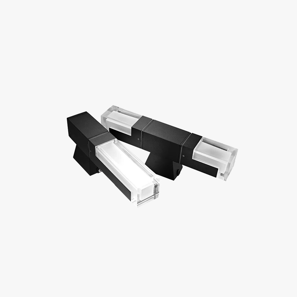 Lisipom Modern Rectangular Double- Head Metal Outdoor Wall Lamp