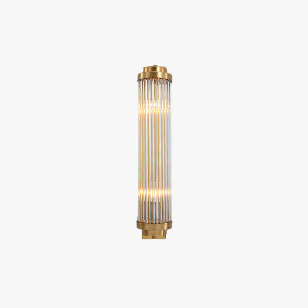Monuvam Modern Cylindrical Metal/Crystal Wall Lamp, Gold