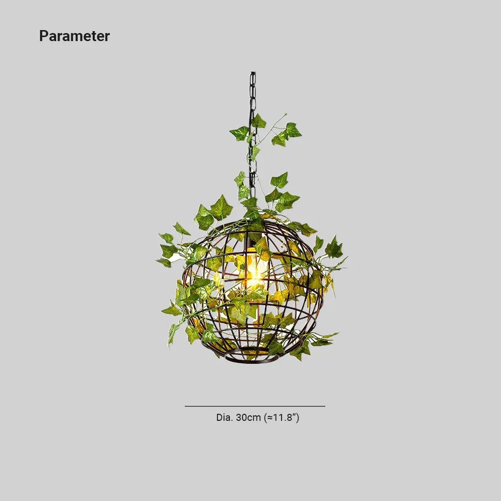 Lagutemo Rustic Plant Art Deco Globe Vine Pendant Light