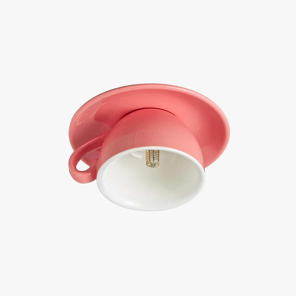 Rulenero Modern Coffee Cups Ceramic Flush Ceiling Lighting
