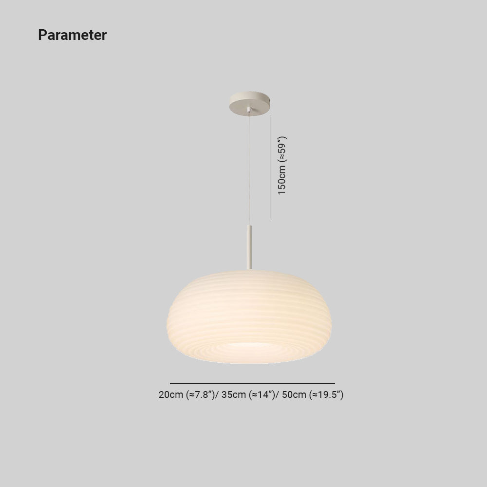 Zoriel Pendant Light White Glass Drum Shape-Relic Pieces