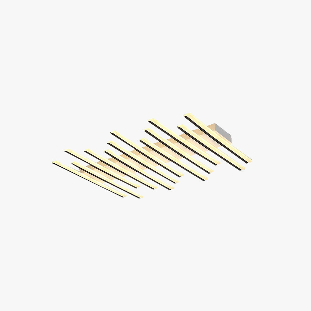 Tegomes Flush Mount Ceiling Light Linear Modern,Wave Black, Living Room