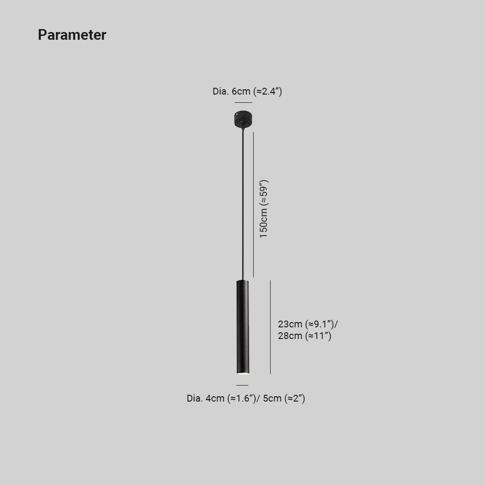 Sepukan Minimalist Cylinder Black Pendant Light